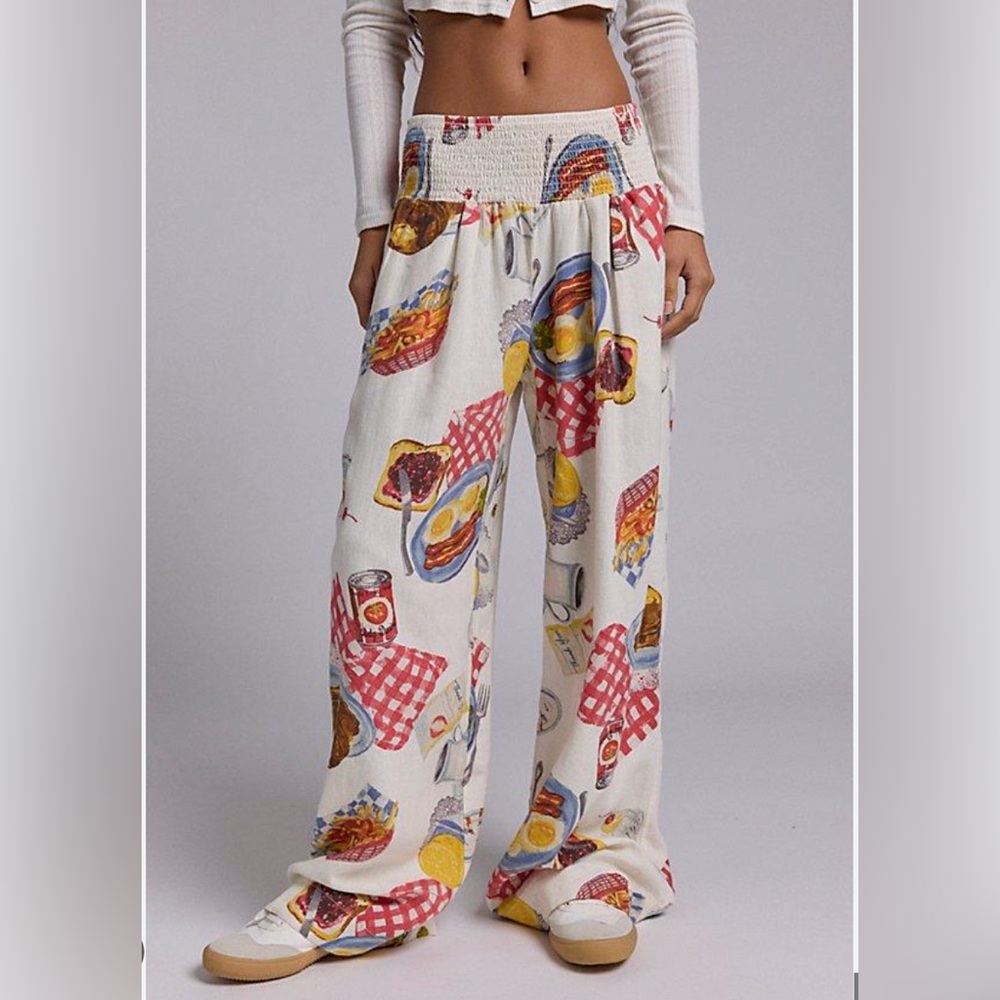 Kimchi Blue Red and White Wide Leg Pants